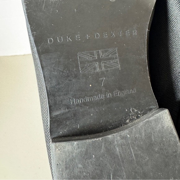 Duke + Dexter Black Camo Canvas Loafers Size 7 Handmade in England Slip-On Shoes - Picture 7 of 11